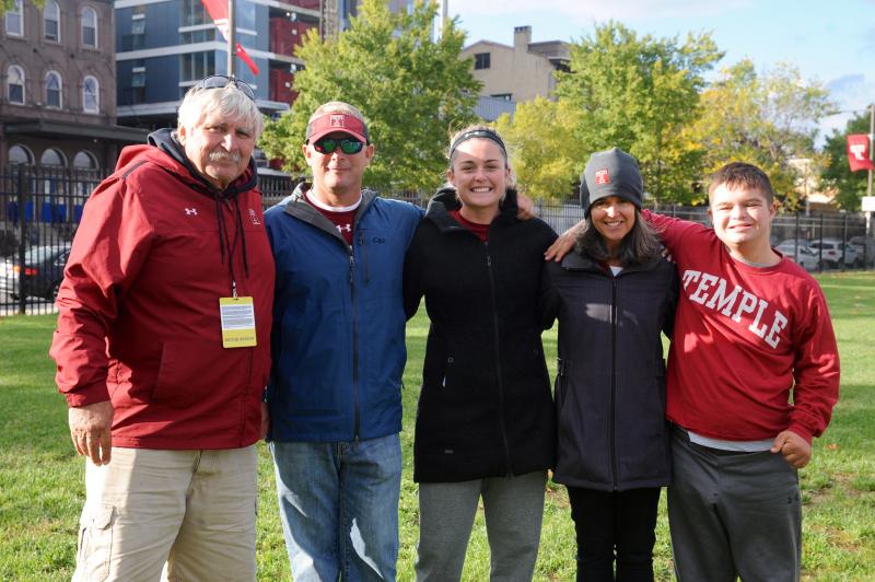 With Broad Street in the background are (l-r) Fredman, Dave Frederick, Lizzie Frederick, Liza Dolan and Davey Frederick. BONNIE ROSEN PHOTO